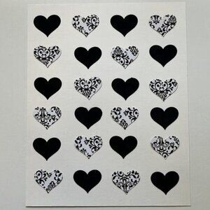 🖤 Black & Damask Heart Artwork | 8" x 10" 🤍✨